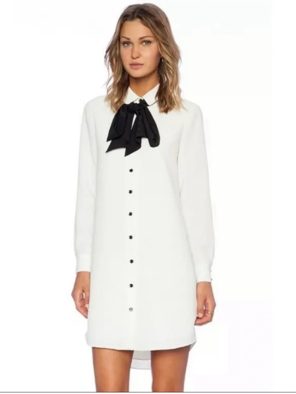 Kate Spade Griffin Tie Dress Size 6 Classy Chic Luxury Button Down Elegant Silk